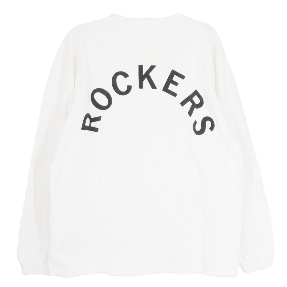 WACKO MARIA ワコマリア CREW NECK LONG SLEEVE T-SHIRTS ROCKERS 長袖 Tシャツ カットソー ホワイト系 L【中古】