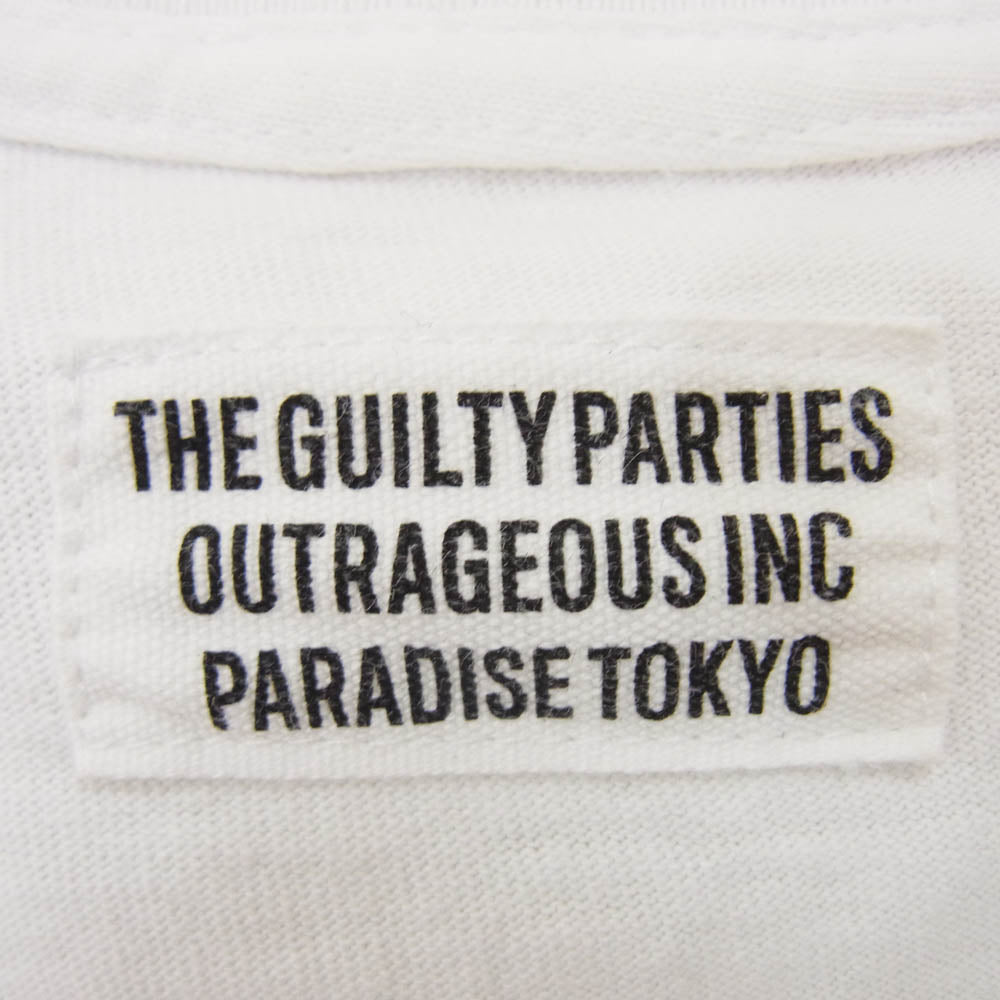 WACKO MARIA ワコマリア CREW NECK LONG SLEEVE T-SHIRTS ROCKERS 長袖 Tシャツ カットソー ホワイト系 L【中古】