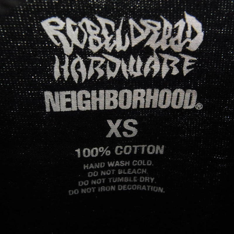 NEIGHBORHOOD ネイバーフッド 24AW 242PCRDN-ST03S NH X REBEL DREAD HARDWARE TEE SS-3 ハードウェア 文化衝突 プリント 半袖 Tシャツ ブラック系 XS【極上美品】【中古】