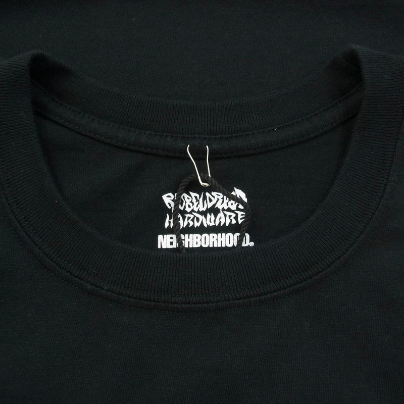 NEIGHBORHOOD ネイバーフッド 24AW 242PCRDN-ST01S NH X REBEL DREAD HARDWARE TEE SS-1 ハードウェア グラフィックプリント 半袖 Tシャツ ブラック系 XS【極上美品】【中古】