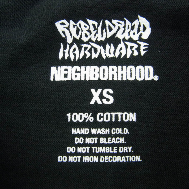 NEIGHBORHOOD ネイバーフッド 24AW 242PCRDN-ST01S NH X REBEL DREAD HARDWARE TEE SS-1 ハードウェア グラフィックプリント 半袖 Tシャツ ブラック系 XS【極上美品】【中古】