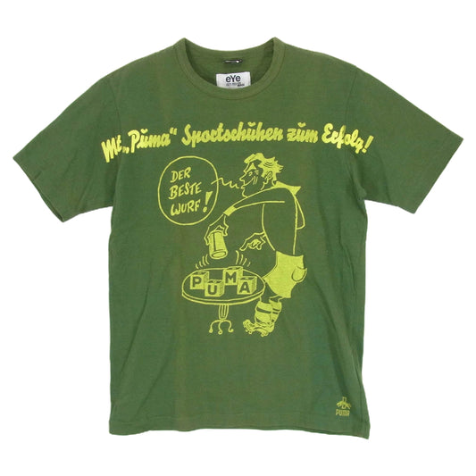 JUNYA WATANABE COMME des GARCONS MAN ジュンヤワタナベコムデギャルソンマン AD2011 WH-T917 eYe × PUMA コットンプリント Ｔシャツ 半袖 カットソー グリーン系 S【中古】