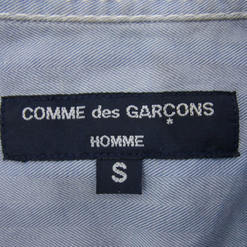 COMME des GARCONS HOMME コムデギャルソンオム HE-B130 チェック切替 半袖 シャツ ネイビー系 S【中古】