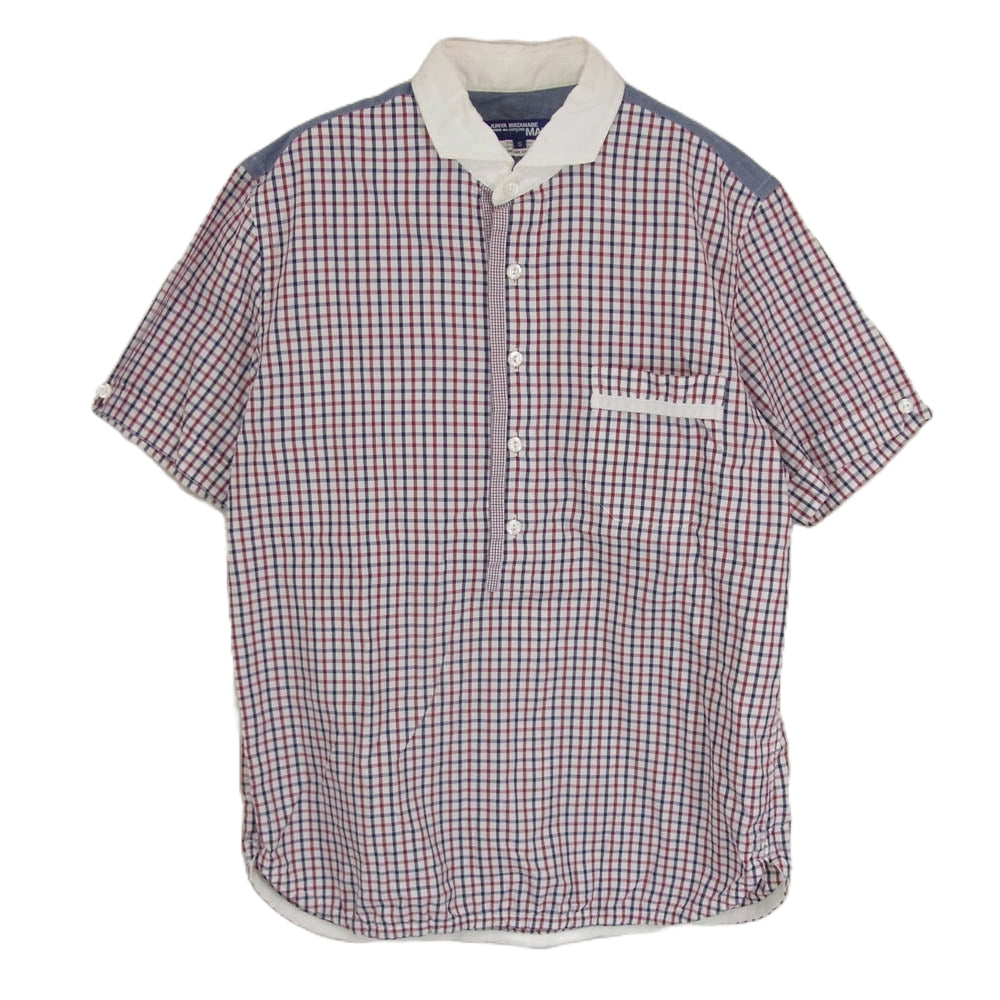 JUNYA WATANABE COMME des GARCONS MAN ジュンヤワタナベコムデギャルソンマン WK-B020 チェック切替 半袖 シャツ マルチカラー系 S【中古】