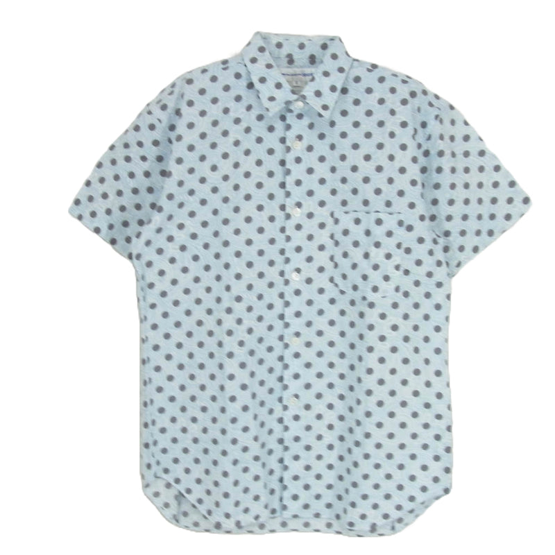 COMME des GARCONS HOMME コムデギャルソンオム S20092 shirt ドット 総柄 半袖 シャツ ライトブルー系 XS【中古】