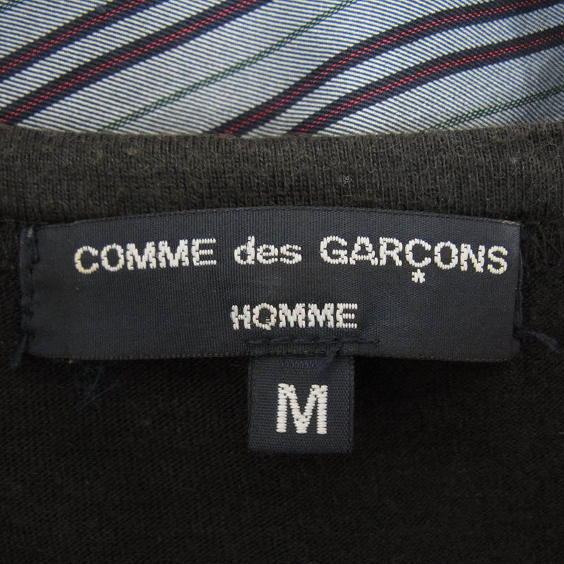 COMME des GARCONS HOMME コムデギャルソンオム 04AW HN-T004 袖切り替え 半袖 Tシャツ カットソー ブラック系 M【中古】