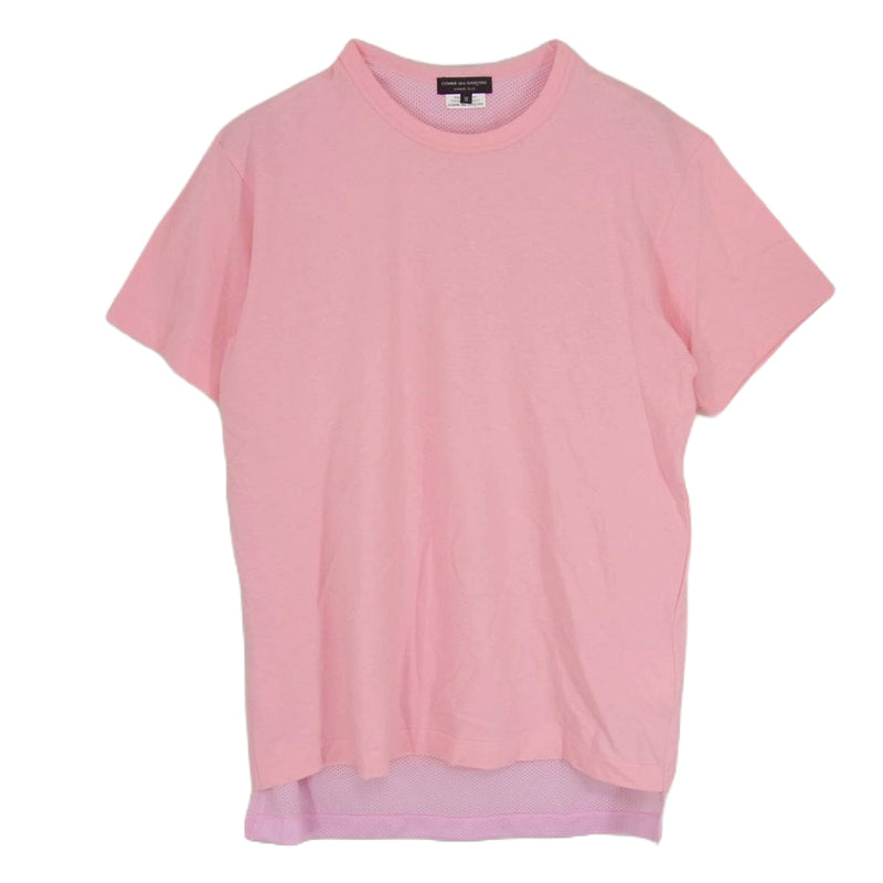 COMME des GARCONS HOMME PLUS コムデギャルソンオムプリュス 18SS PA-T040 メッシュ 切替 半袖 Tシャツ カットソー ピンク系 M【中古】