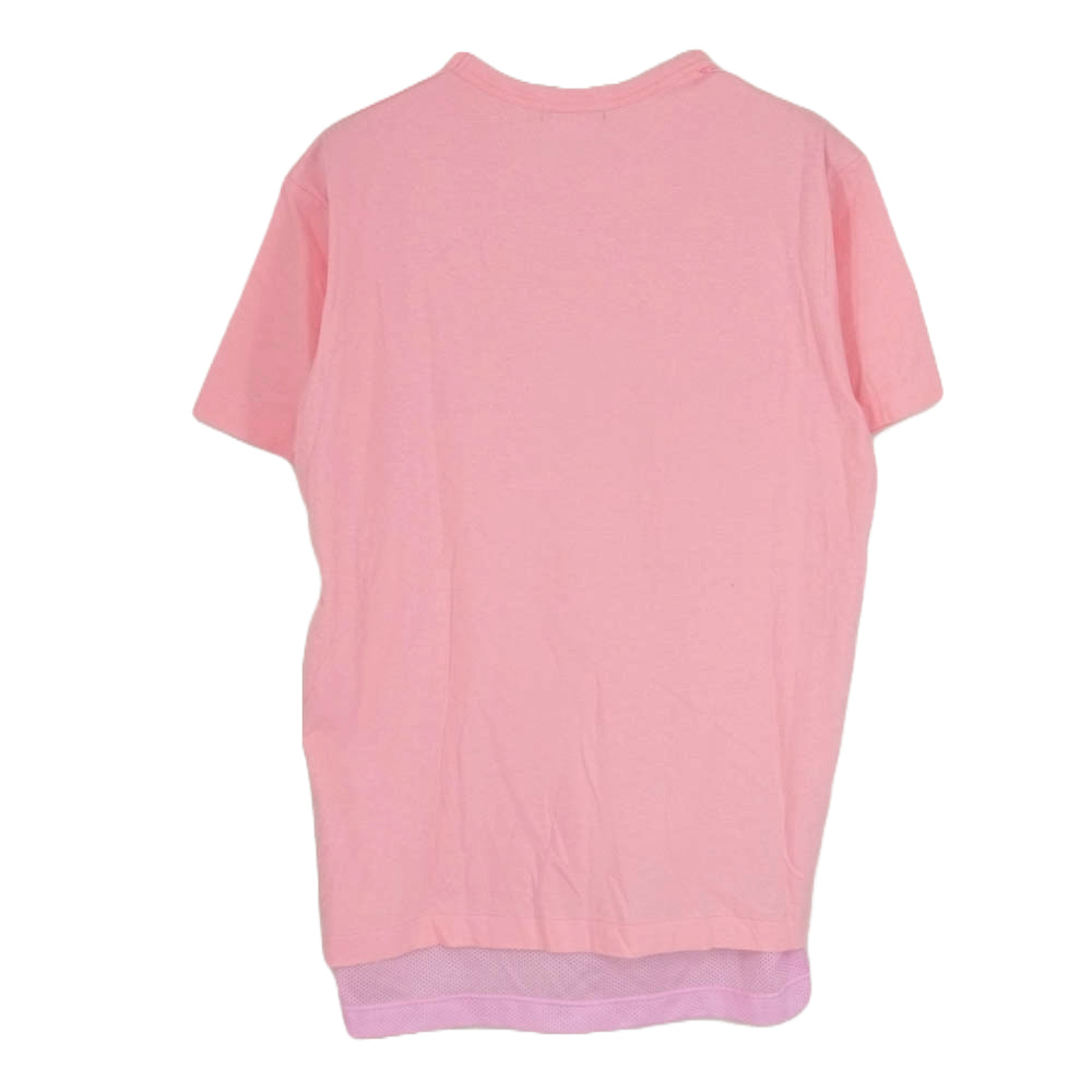 COMME des GARCONS HOMME PLUS コムデギャルソンオムプリュス 18SS PA-T040 メッシュ 切替 半袖 Tシャツ カットソー ピンク系 M【中古】