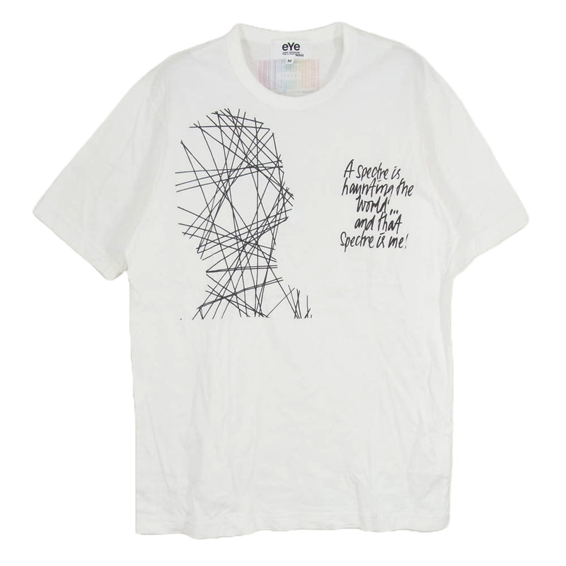 JUNYA WATANABE COMME des GARCONS MAN ジュンヤワタナベコムデギャルソンマン AD2013 WM-T907 eYe × APART アート グラフィック 幽霊 Tシャツ ホワイト系 M【中古】