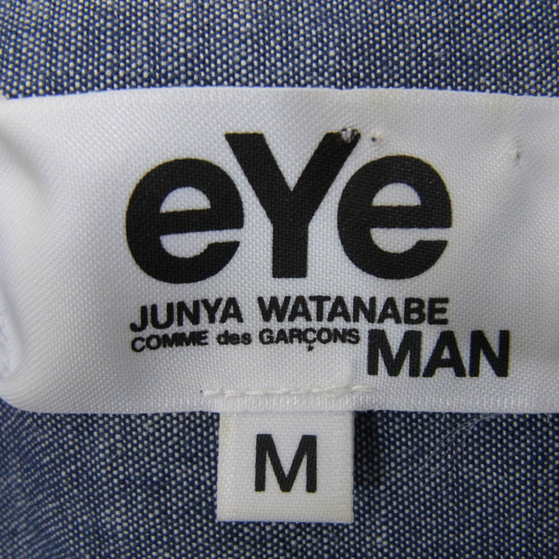 JUNYA WATANABE COMME des GARCONS MAN ジュンヤワタナベコムデギャルソンマン WS-B903 eye アイ 丸襟 切替 半袖 チェック シャツ オレンジ系 M【中古】