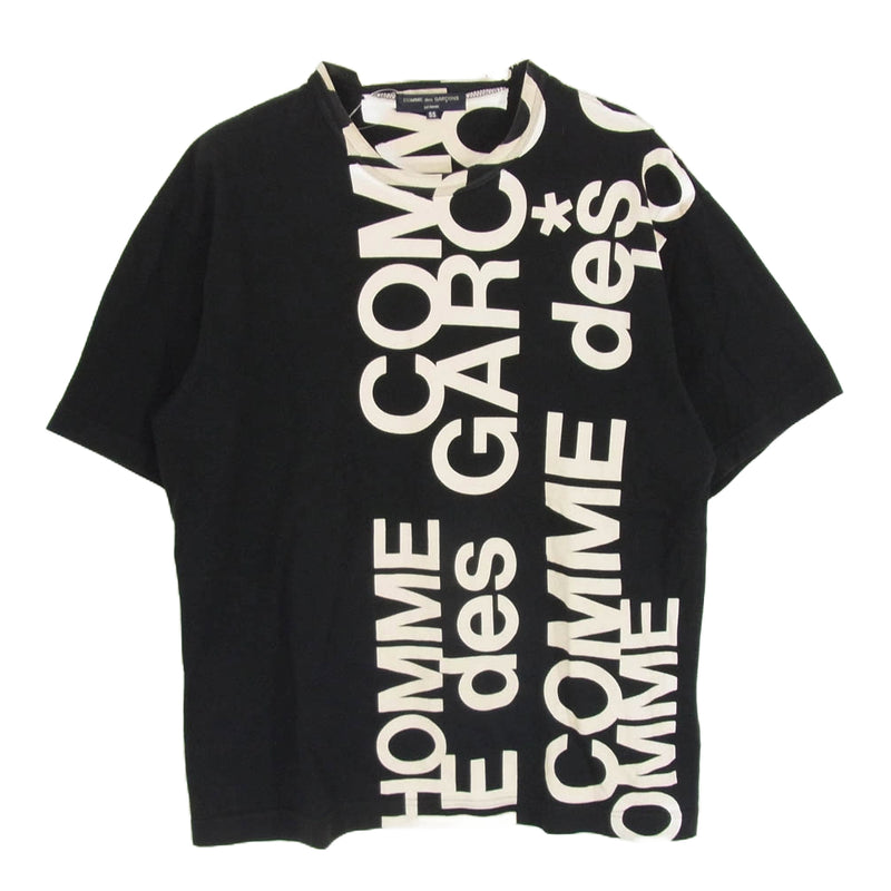 COMME des GARCONS HOMME コムデギャルソンオム 07SS HS-T055 総柄 半袖 ロゴ Tシャツ カットソー ブラック系 SS【中古】