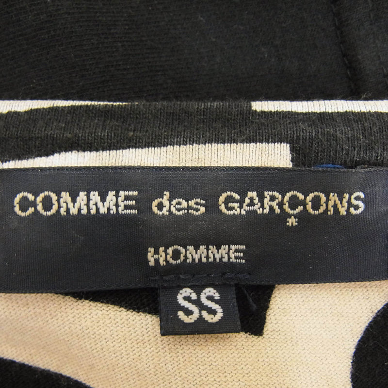 COMME des GARCONS HOMME コムデギャルソンオム 07SS HS-T055 総柄 半袖 ロゴ Tシャツ カットソー ブラック系 SS【中古】