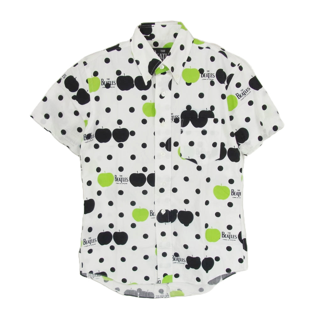 COMME des GARCONS コムデギャルソン VE-B003 THE BEATLES ザビートルズ ドット総柄 半袖 シャツ ホワイト系 S【中古】