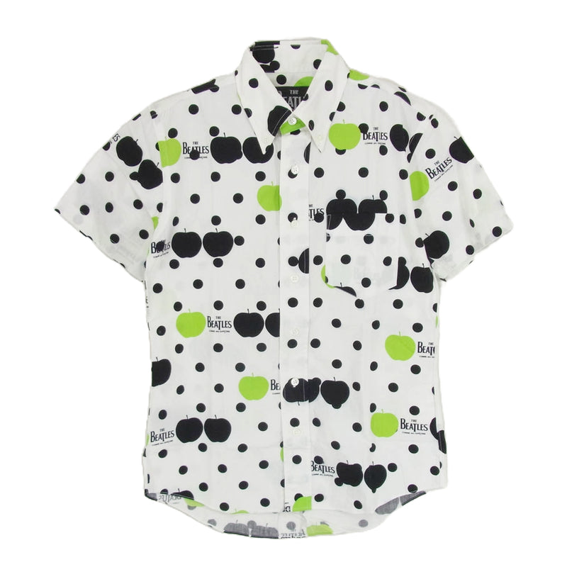 COMME des GARCONS コムデギャルソン VE-B003 THE BEATLES ザビートルズ ドット総柄 半袖 シャツ ホワイト系 S【中古】