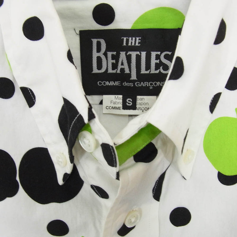 COMME des GARCONS コムデギャルソン VE-B003 THE BEATLES ザビートルズ ドット総柄 半袖 シャツ ホワイト系 S【中古】