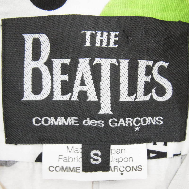 COMME des GARCONS コムデギャルソン VE-B003 THE BEATLES ザビートルズ ドット総柄 半袖 シャツ ホワイト系 S【中古】