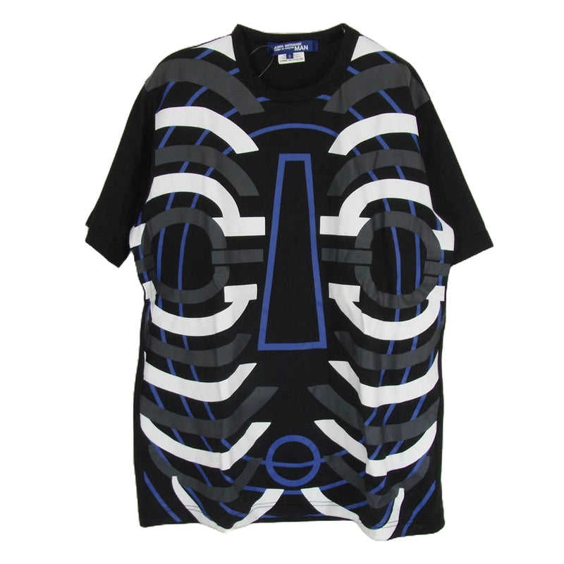 JUNYA WATANABE COMME des GARCONS MAN ジュンヤワタナベコムデギャルソンマン AD2015 WQ-T033 ポリエステル フロント プリント Ｔシャツ 半袖 ブラック系 S【中古】