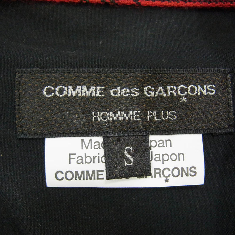 COMME des GARCONS HOMME PLUS コムデギャルソンオムプリュス PN-B049 タータンチェック切替 デカ襟 長袖 シャツ ブラック系 S【中古】