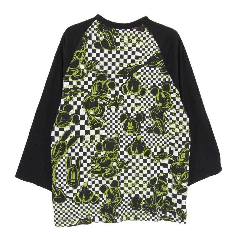 COMME des GARCONS コムデギャルソン S22105 shirt  シャツ Disney ディズニー ミッキー ラグラン 七分丈 カットソー ブラック系 M【中古】