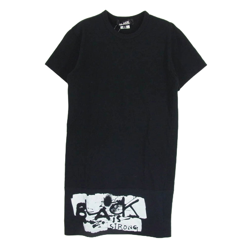 BLACK COMME des GARCONS ブラックコムデギャルソン 12SS 1I-T205 BLACK STRONG ロング丈 レイヤード Tシャツ カットソー ブラック系 S【中古】