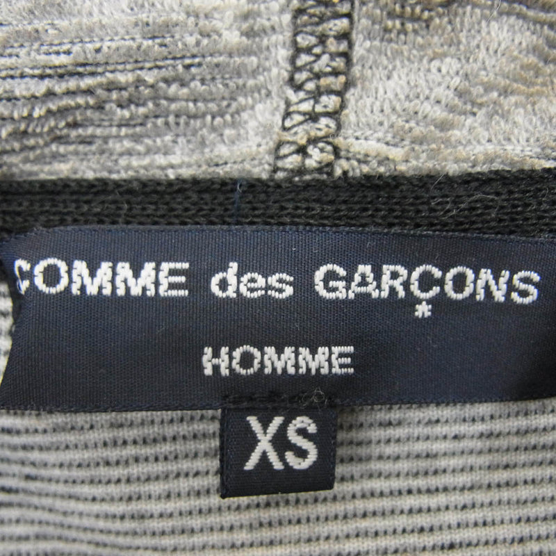 COMME des GARCONS HOMME コムデギャルソンオム HJ-T009 パイル地 総柄 ジップアップ フーディ パーカー AD2012 グレー系 XS【中古】