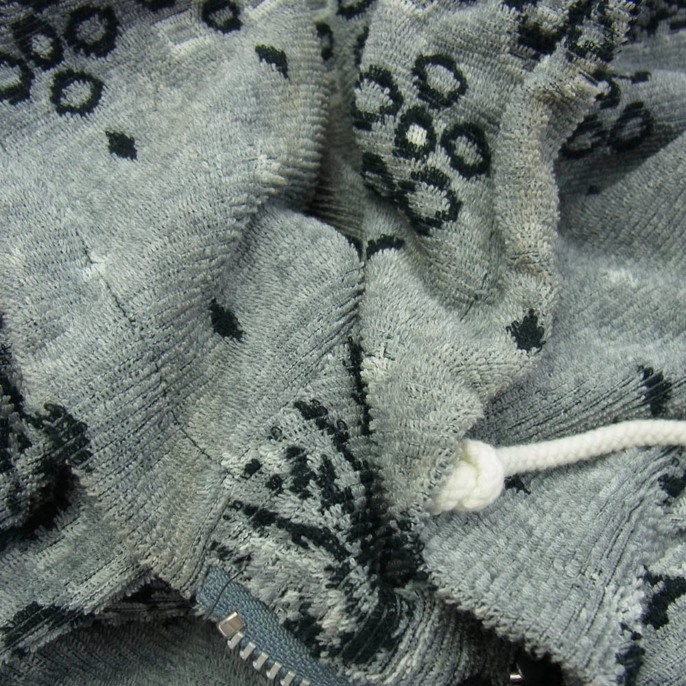 COMME des GARCONS HOMME コムデギャルソンオム HJ-T009 パイル地 総柄 ジップアップ フーディ パーカー AD2012 グレー系 XS【中古】