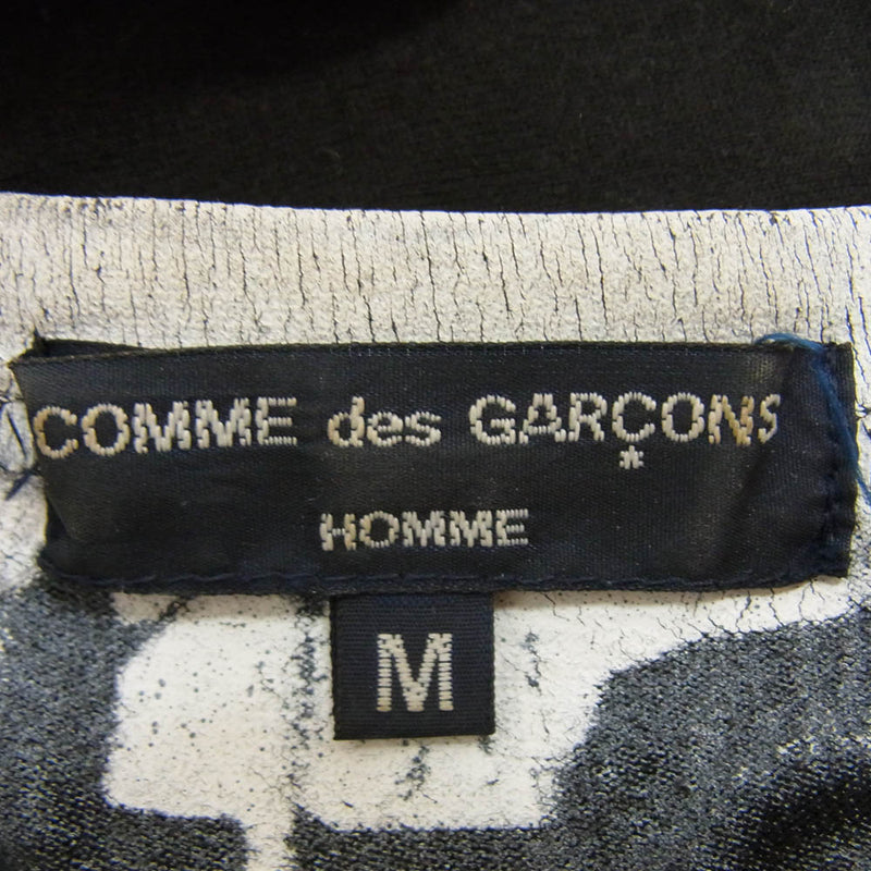 COMME des GARCONS HOMME コムデギャルソンオム 04SS HM-T040 アーカイブ チェーン デザイン ロゴ 半袖 Tシャツ カットソー ブラック系 M【中古】