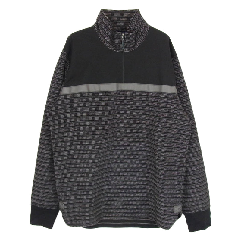 JUNYA WATANABE COMME des GARCONS MAN ジュンヤワタナベコムデギャルソンマン 18AW WB-T014 Reflective Taped Half Zip Sweat リフレクティブ テープ ハーフジップ スウェット ブラック系 M【中古】