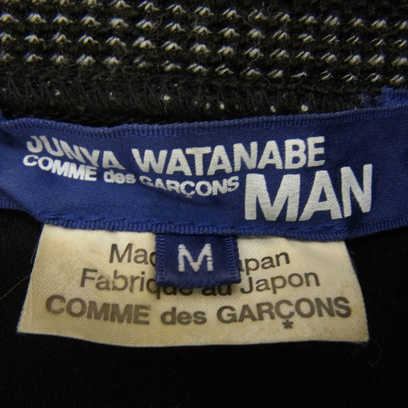 JUNYA WATANABE COMME des GARCONS MAN ジュンヤワタナベコムデギャルソンマン 18AW WB-T014 Reflective Taped Half Zip Sweat リフレクティブ テープ ハーフジップ スウェット ブラック系 M【中古】