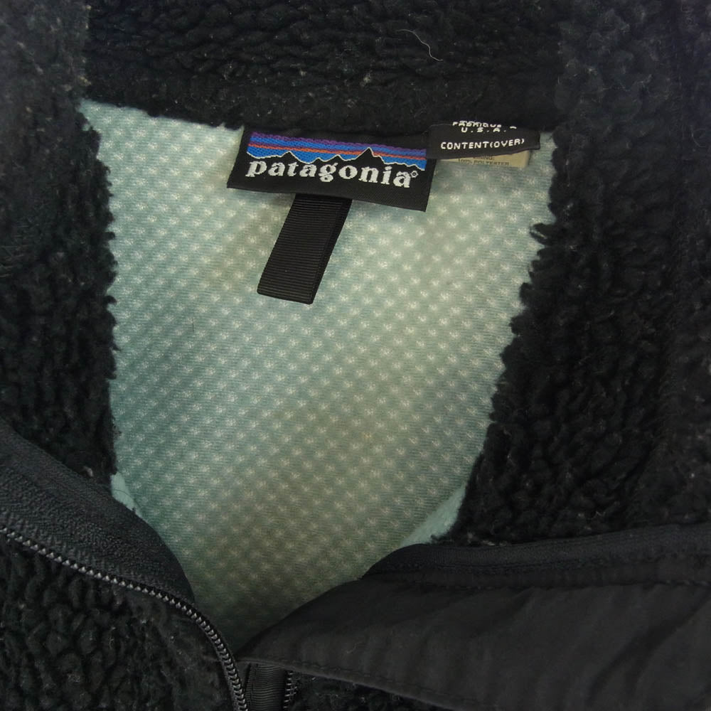 patagonia パタゴニア 23044 USA製 00年製 CLASSIC RETRO X VEST クラシック レトロX フリース ベスト ブラック ブラック系 S【中古】