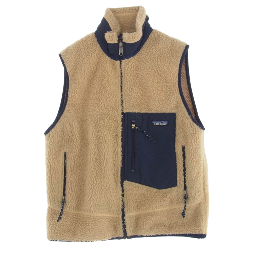 patagonia パタゴニア 23044 USA製 01年製 CLASSIC RETRO X VEST クラシック レトロX フリース ベスト ベージュ ブラウン系 S【中古】