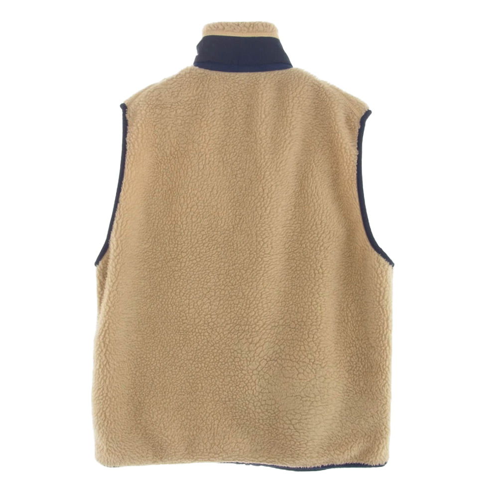 patagonia パタゴニア 23044 USA製 01年製 CLASSIC RETRO X VEST クラシック レトロX フリース ベスト ベージュ ブラウン系 S【中古】