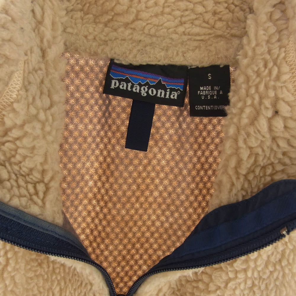 patagonia パタゴニア 23044 USA製 01年製 CLASSIC RETRO X VEST クラシック レトロX フリース ベスト ベージュ ブラウン系 S【中古】