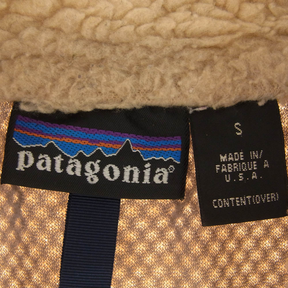patagonia パタゴニア 23044 USA製 01年製 CLASSIC RETRO X VEST クラシック レトロX フリース ベスト ベージュ ブラウン系 S【中古】