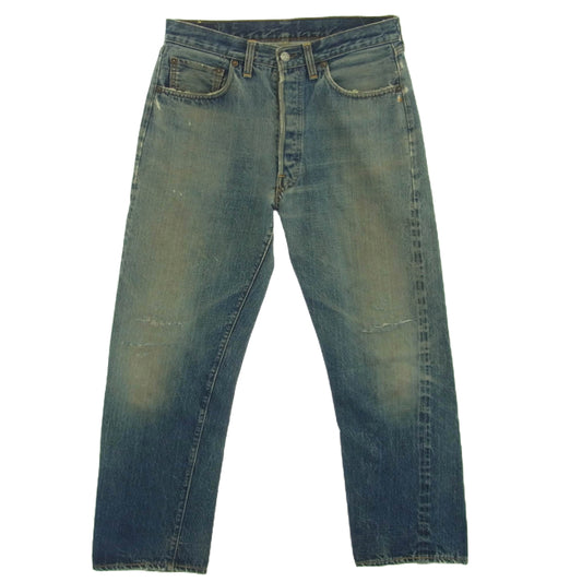 Levi's リーバイス 501BIGE 片面タブ 紙パッチ 裏刻印2 リペア有 デニム パンツ インディゴブルー系【中古】