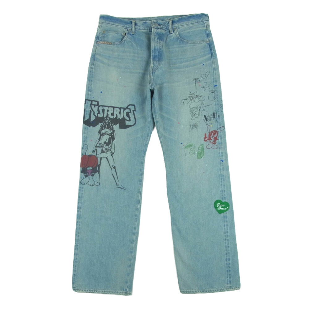 HYSTERIC GLAMOUR ヒステリックグラマー 02241AP19 SKOLOCT HYSKORIC5 60'S XX ストレート デニム パンツ インディゴブルー系 34【中古】