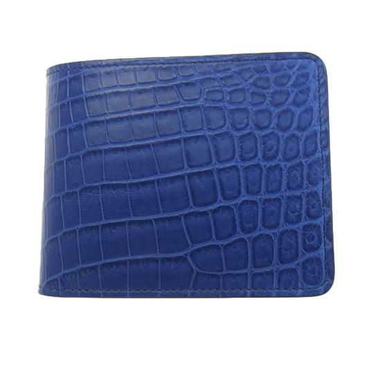 WILDSWANS ワイルドスワンズ Grounder グラウンダー クロコ ロイヤルブルー ウォレット 財布 ブルー系【極上美品】【中古】