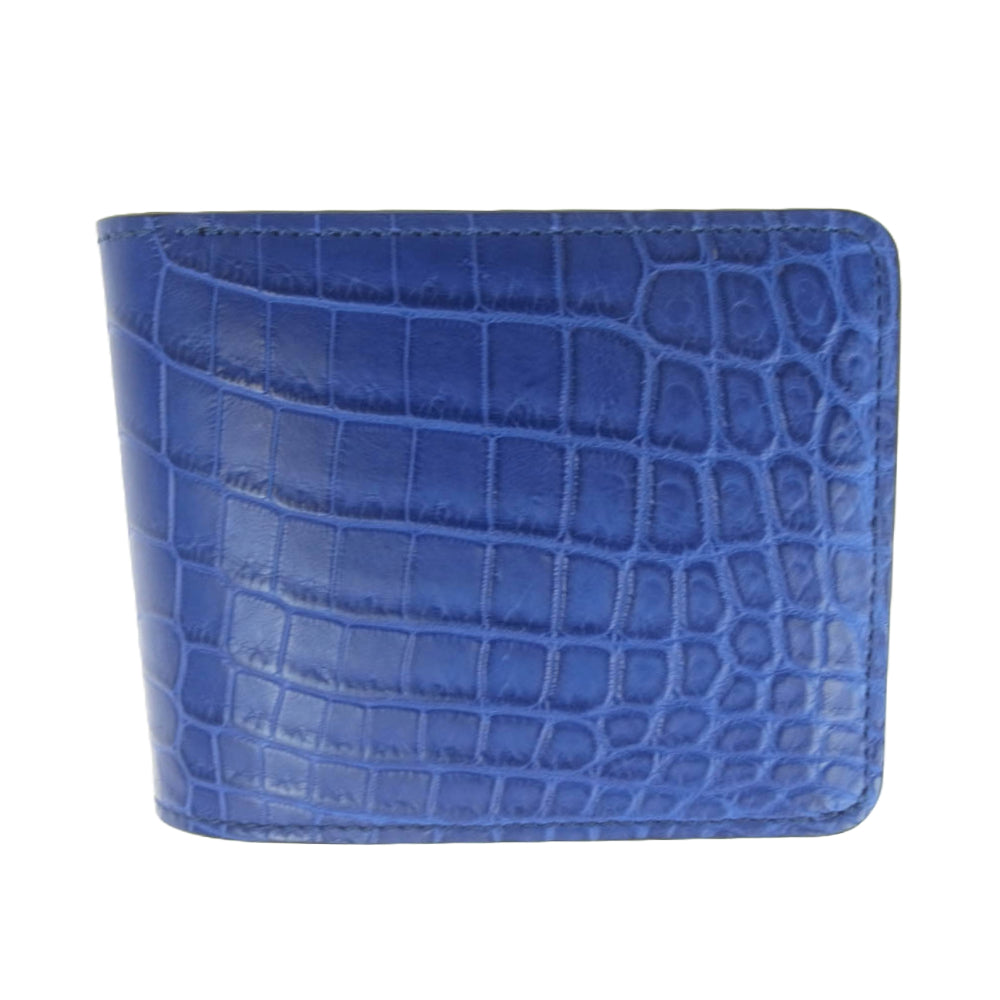 WILDSWANS ワイルドスワンズ Grounder グラウンダー クロコ ロイヤルブルー ウォレット 財布 ブルー系【極上美品】【中古】