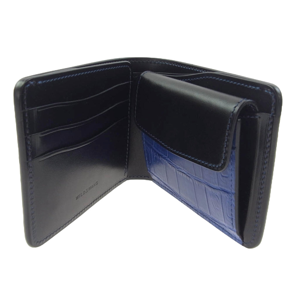 WILDSWANS ワイルドスワンズ Grounder グラウンダー クロコ ロイヤルブルー ウォレット 財布 ブルー系【極上美品】【中古】