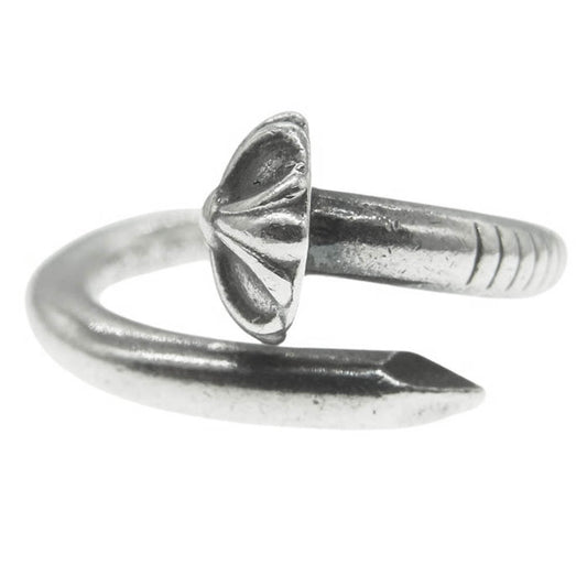 CHROME HEARTS クロムハーツ（原本無） NAIL CRSBALL クロスボール ネイル リング シルバー系 約11号【中古】