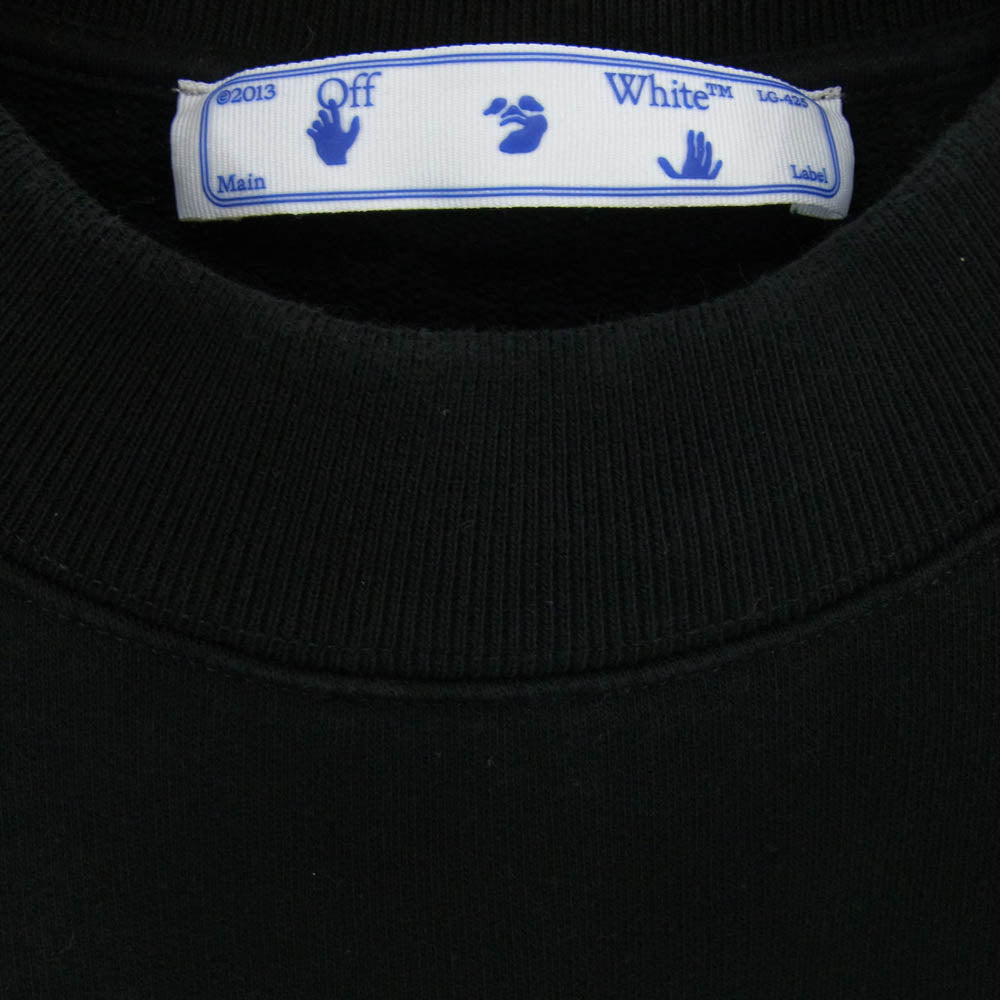 OFF-WHITE オフホワイト 21AW OMBA054F21FLE011 CARAVAGGIO ARROW SKATE C/N SWEAT カラヴァッジオ アローロゴ クルーネック スウェット ブラック系 L【中古】