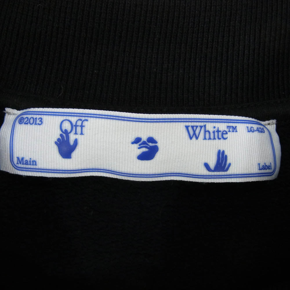 OFF-WHITE オフホワイト 21AW OMBA054F21FLE011 CARAVAGGIO ARROW SKATE C/N SWEAT カラヴァッジオ アローロゴ クルーネック スウェット ブラック系 L【中古】