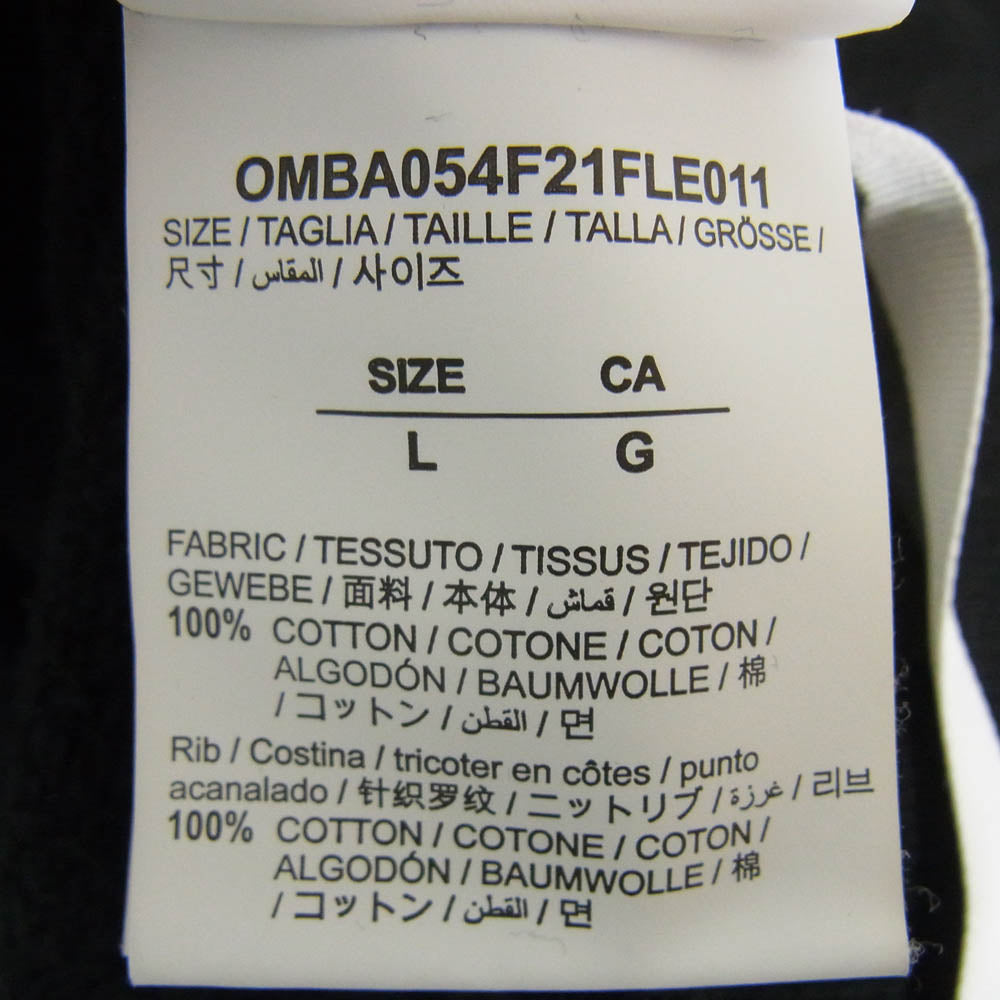 OFF-WHITE オフホワイト 21AW OMBA054F21FLE011 CARAVAGGIO ARROW SKATE C/N SWEAT カラヴァッジオ アローロゴ クルーネック スウェット ブラック系 L【中古】