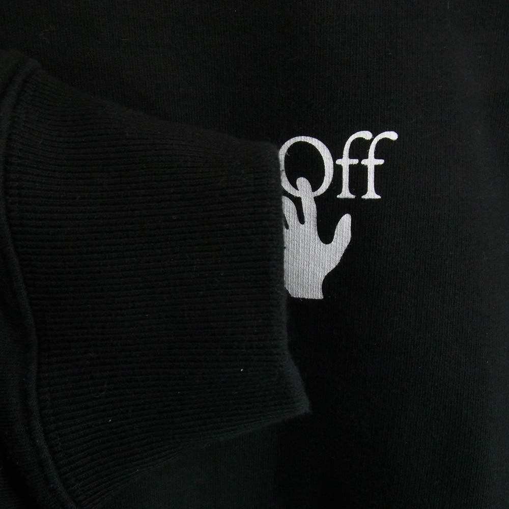 OFF-WHITE オフホワイト 21AW OMBA054F21FLE011 CARAVAGGIO ARROW SKATE C/N SWEAT カラヴァッジオ アローロゴ クルーネック スウェット ブラック系 L【中古】