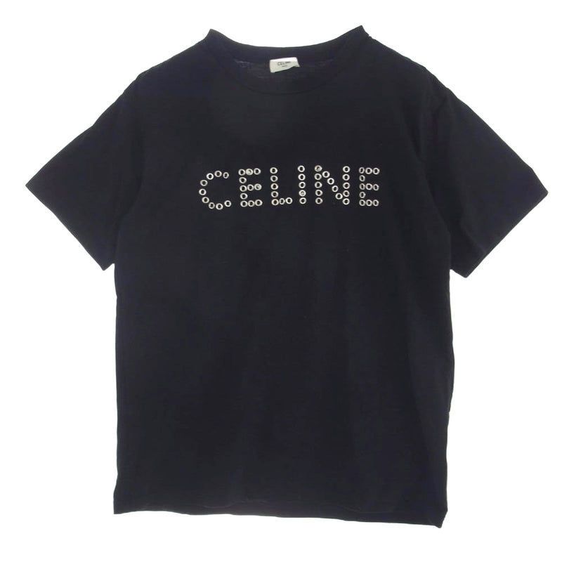 CELINE セリーヌ 2X41C671Q ルーズ スタッズロゴ 半袖Tシャツ ブラック系 S【中古】