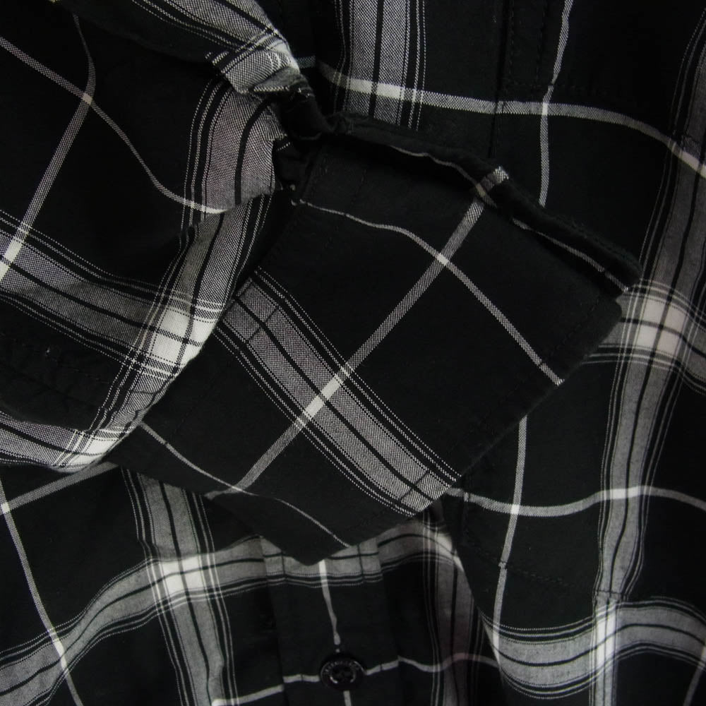 BALENCIAGA バレンシアガ 556878 TDM03 Back Logo Check L/S Shirt バックロゴ チェック 長袖 シャツ ブラック系 37【中古】