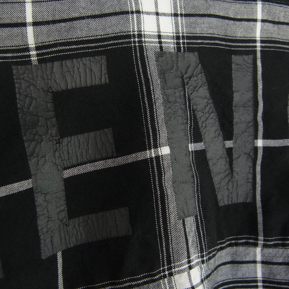 BALENCIAGA バレンシアガ 556878 TDM03 Back Logo Check L/S Shirt バックロゴ チェック 長袖 シャツ ブラック系 37【中古】