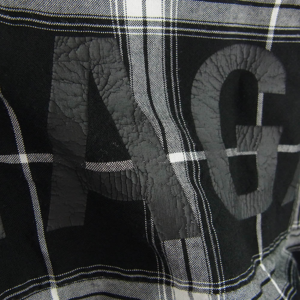 BALENCIAGA バレンシアガ 556878 TDM03 Back Logo Check L/S Shirt バックロゴ チェック 長袖 シャツ ブラック系 37【中古】