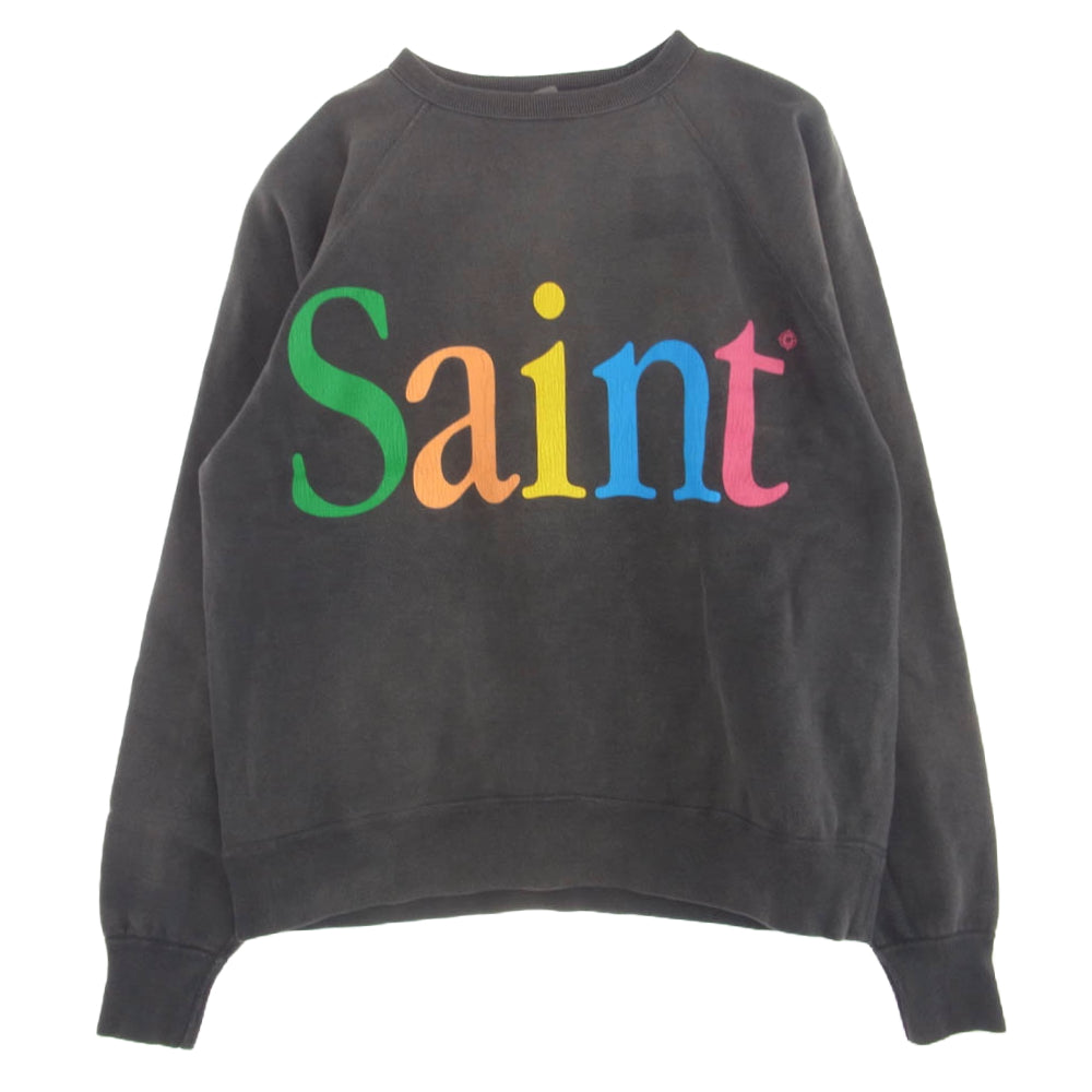 SAINT MICHAEL セントマイケル 22AW SM-A22-0000-015 COLOFUL SAINT CRW SWT カラフル クルー スウェット グレー系 XL【中古】