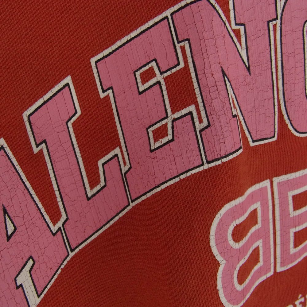 BALENCIAGA バレンシアガ 674986 TLVJ3 MAISON ワイド フィット プルオーバー パーカー レッド系 S【中古】